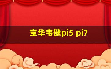 宝华韦健pi5 pi7